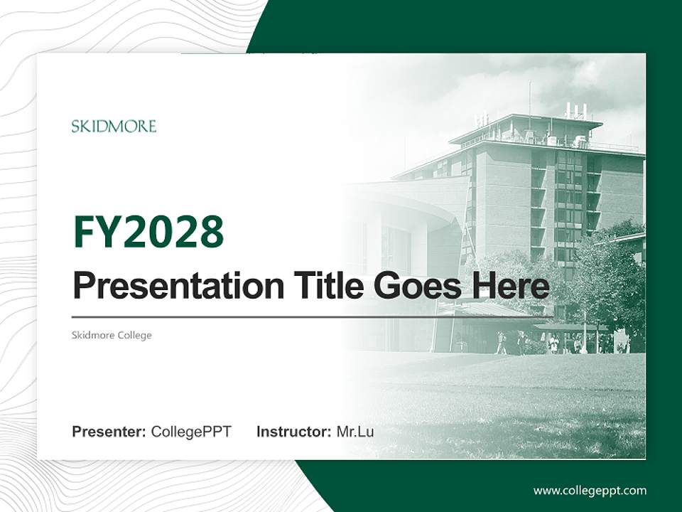 Skidmore College Academic Presentation/Research Findings Report PPT Template4:3 ratio PPT effect preview image5
