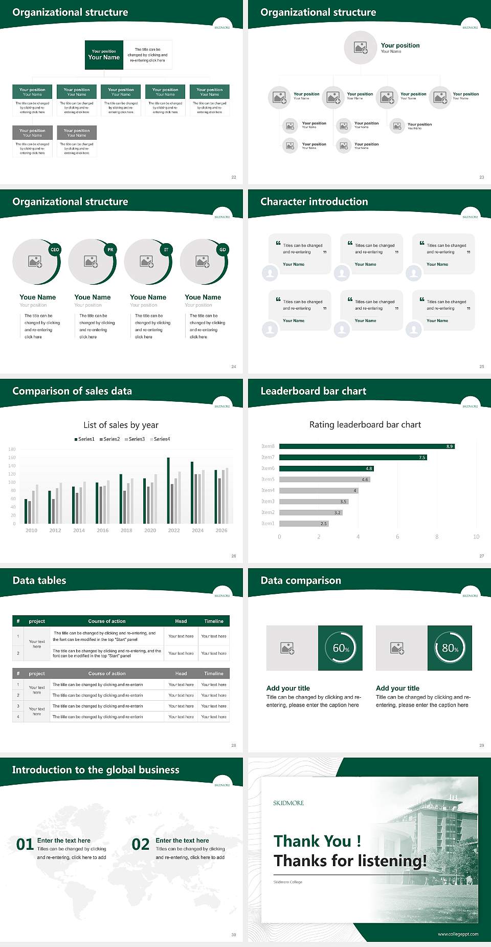 Skidmore College Academic Presentation/Research Findings Report PPT Template4:3 ratio PPT effect preview image4