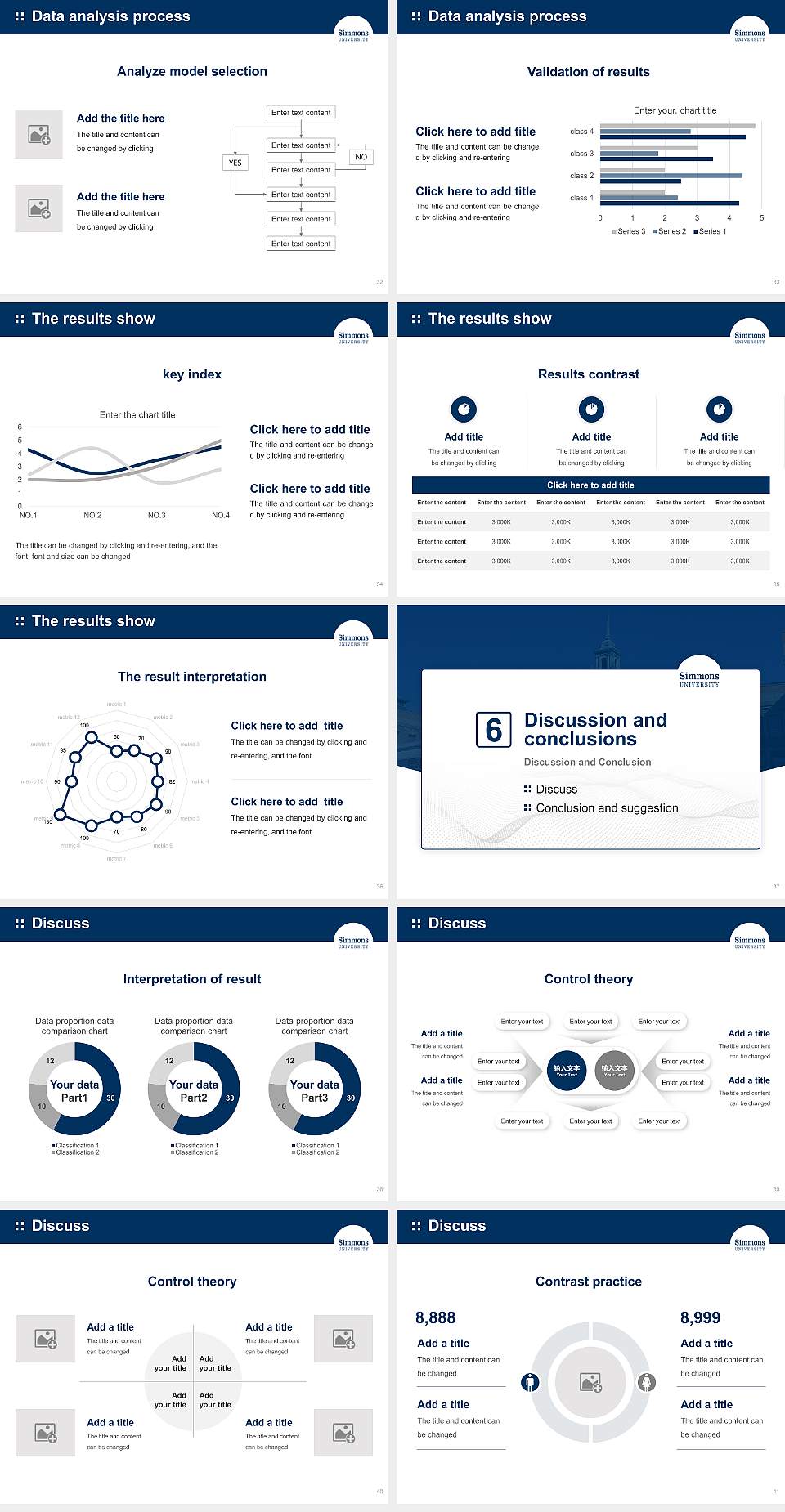 Simmons University Graduation Thesis Defense PPT Template4:3 ratio PPT effect preview image5