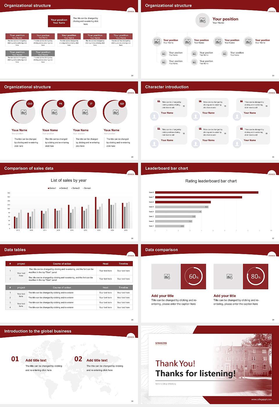 Simmons College of Kentucky Academic Presentation/Research Findings Report PPT Template16:9 ratio PPT effect preview image4