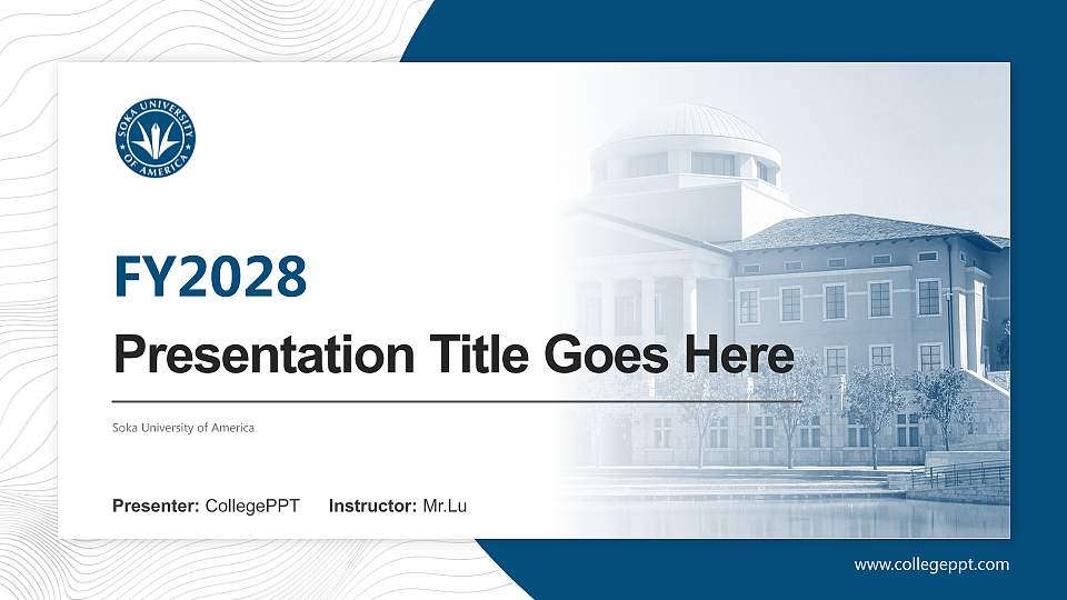 Soka University of America Academic Presentation/Research Findings Report PPT Template16:9 ratio PPT effect preview image