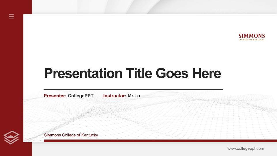 Simmons College of Kentucky Thesis Proposal/Graduation Defense PPT Template16:9 ratio PPT effect preview image