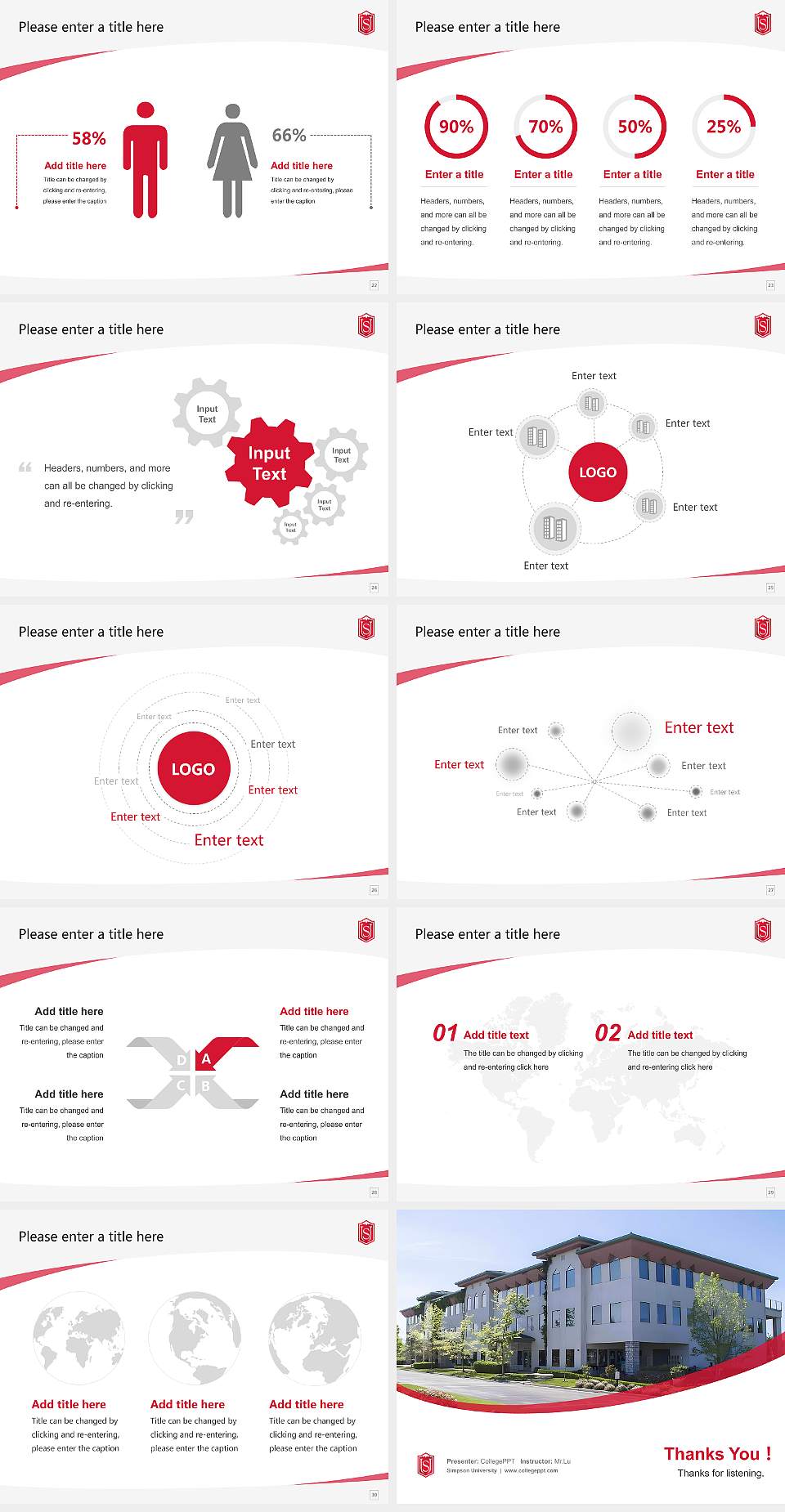 Simpson University Course/Courseware Creation PPT Template4:3 ratio PPT effect preview image4