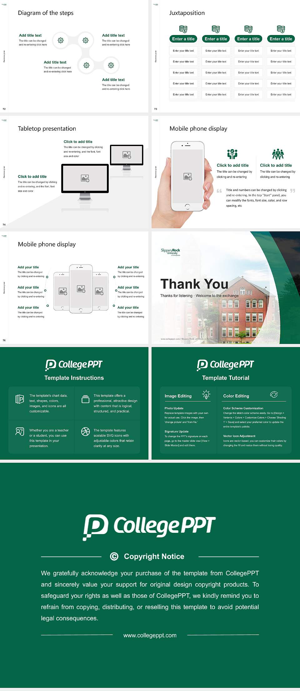 Slippery Rock University of Pennsylvania Competition/Entrepreneurship Contest PPT Template4:3 ratio PPT effect preview image9