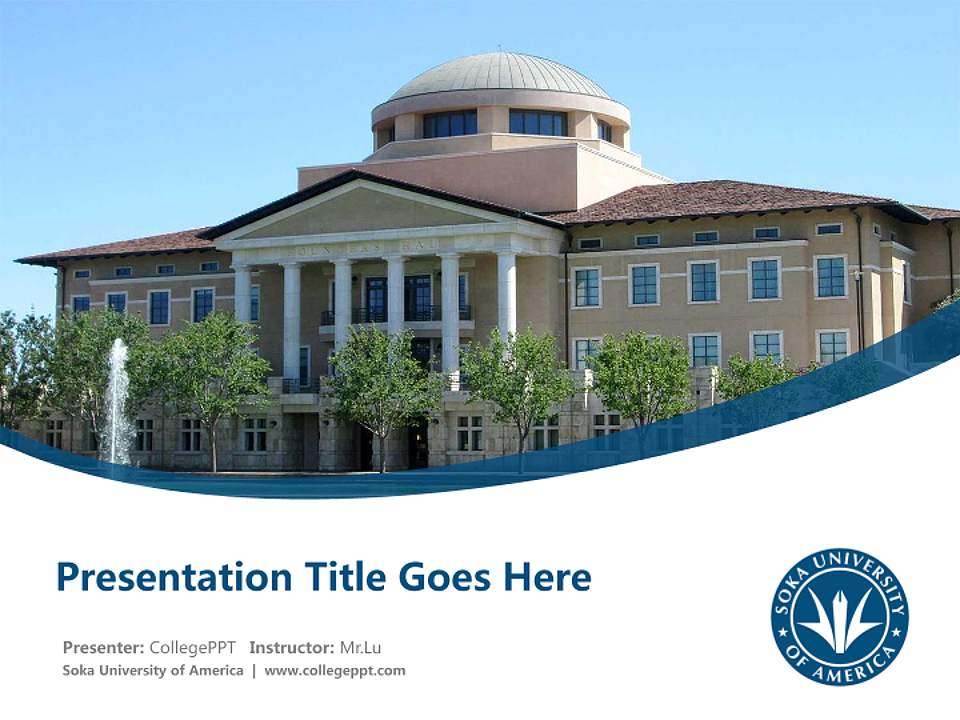 Soka University of America Course/Courseware Creation PPT Template4:3 ratio PPT effect preview image5