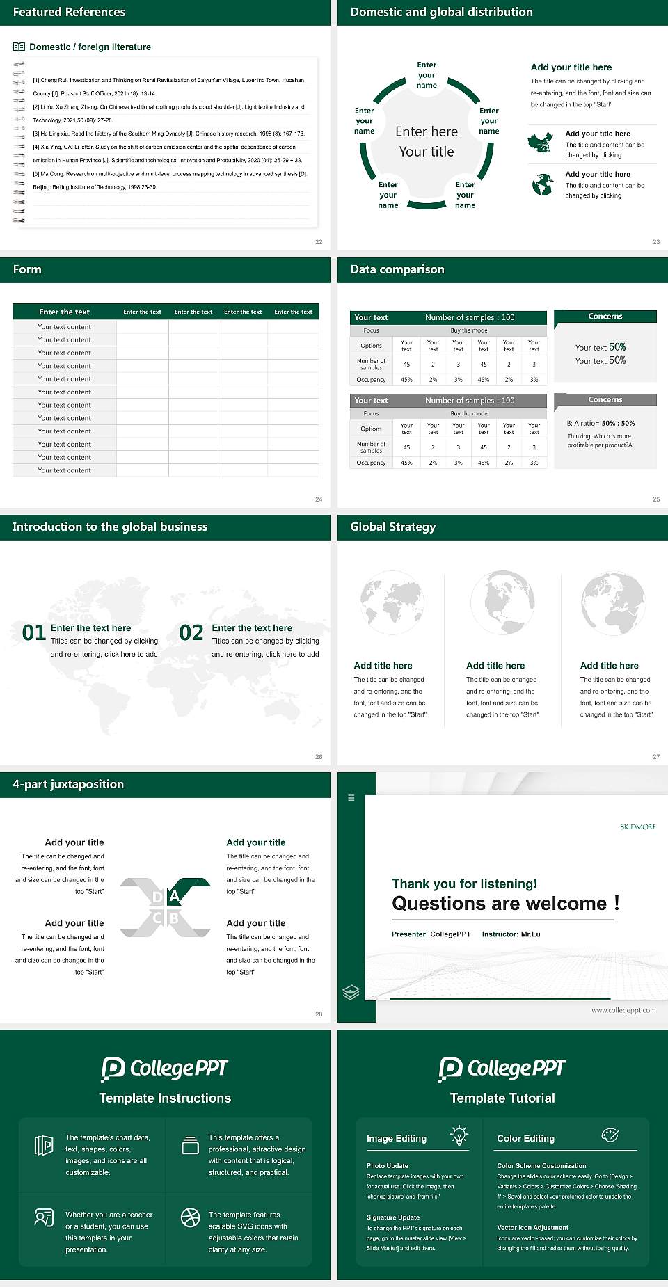 Skidmore College Thesis Proposal/Graduation Defense PPT Template4:3 ratio PPT effect preview image4
