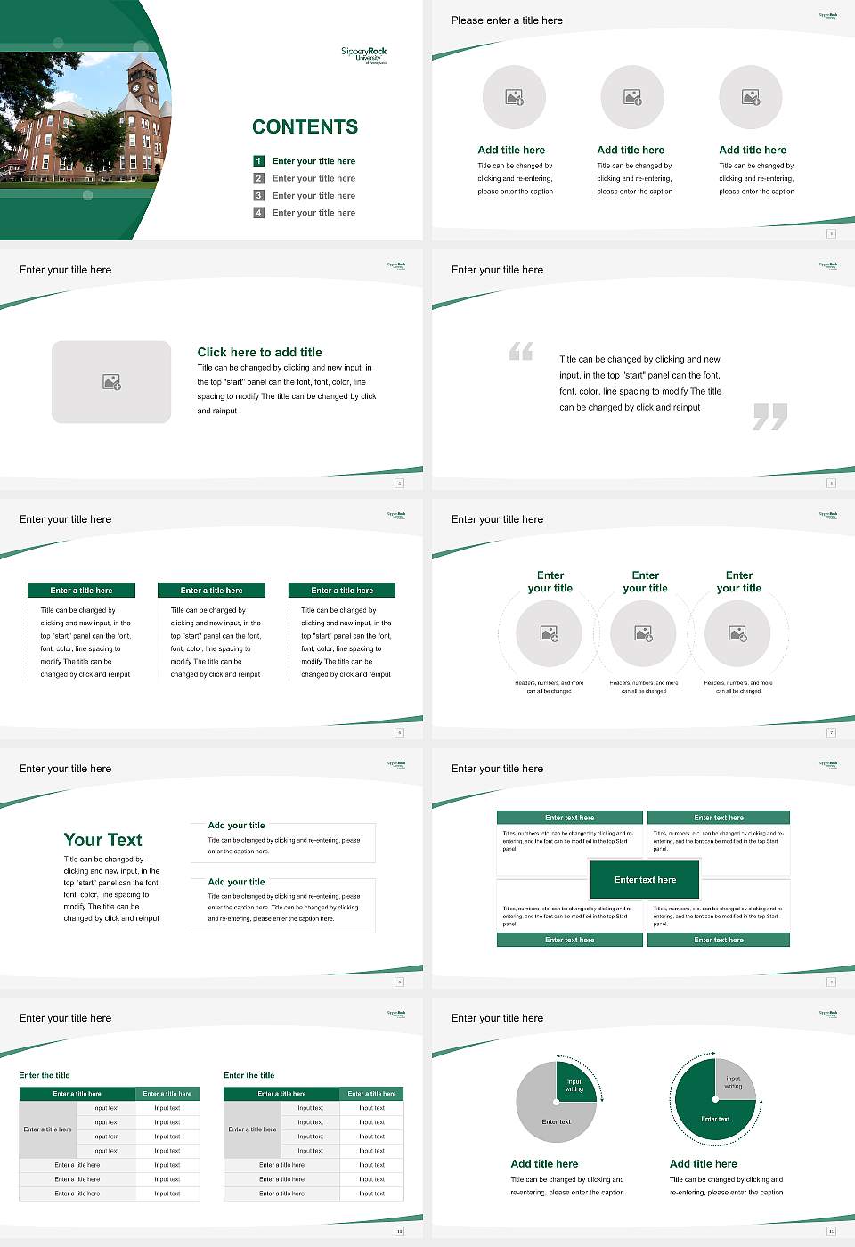 Slippery Rock University Course/Courseware Creation PPT Template16:9 ratio PPT effect preview image2