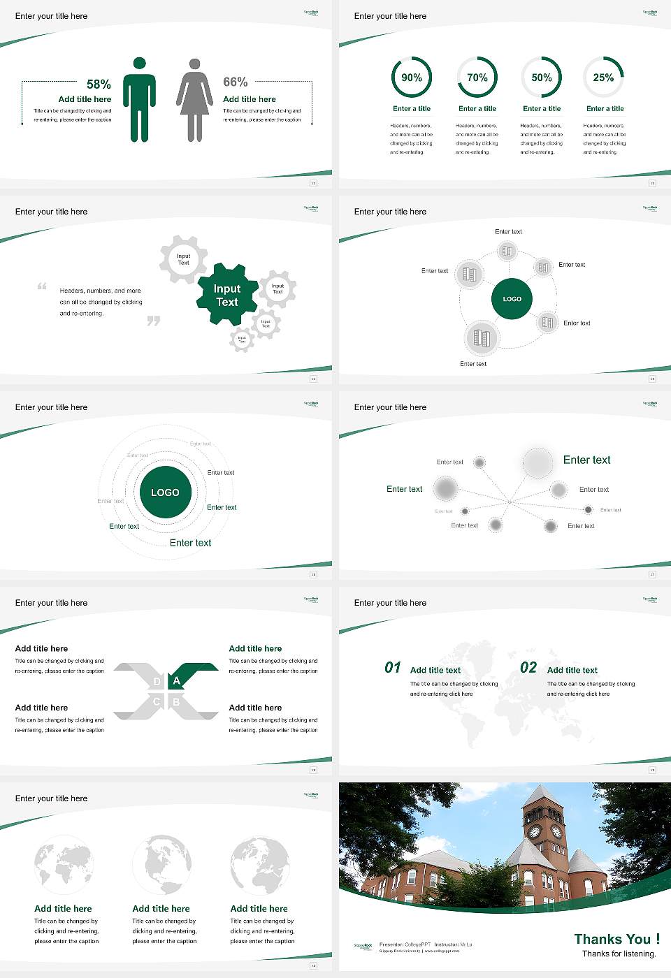 Slippery Rock University Course/Courseware Creation PPT Template16:9 ratio PPT effect preview image4