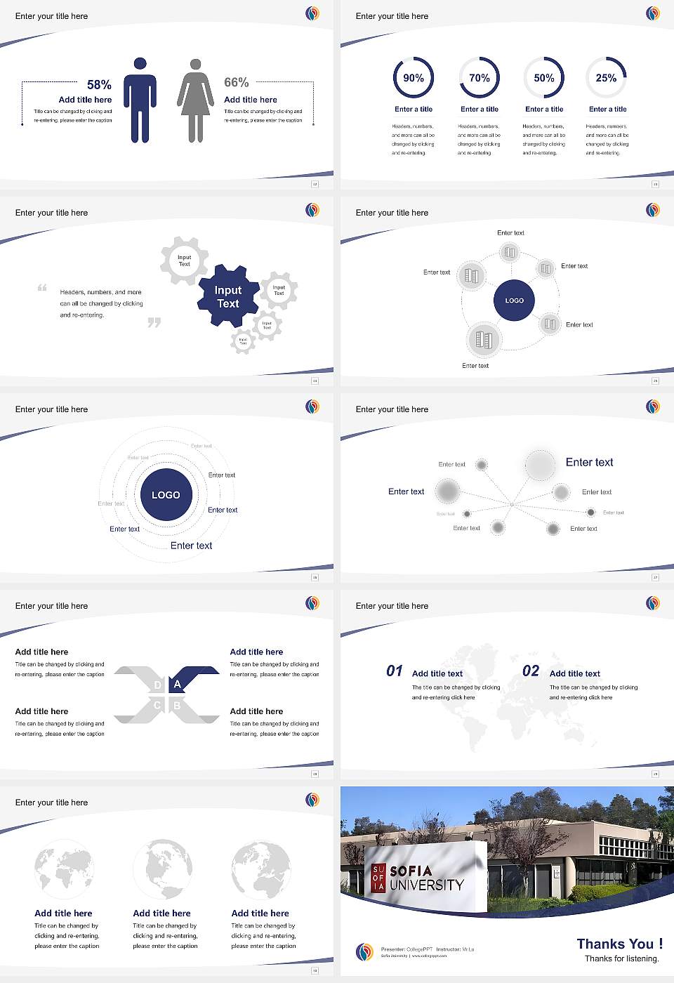 Sofia University Course/Courseware Creation PPT Template16:9 ratio PPT effect preview image4