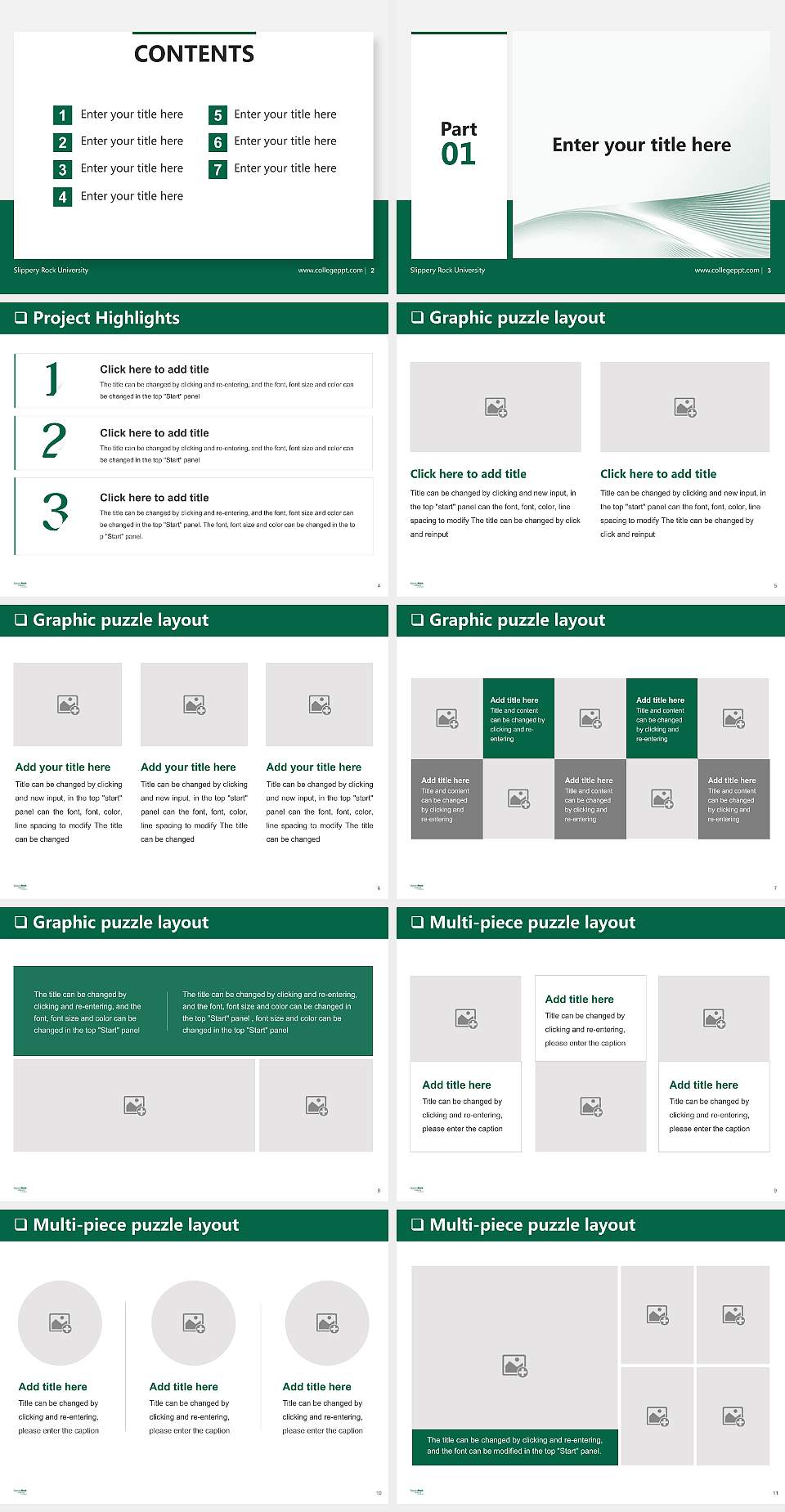 Slippery Rock University General Purpose PPT Template4:3 ratio PPT effect preview image2