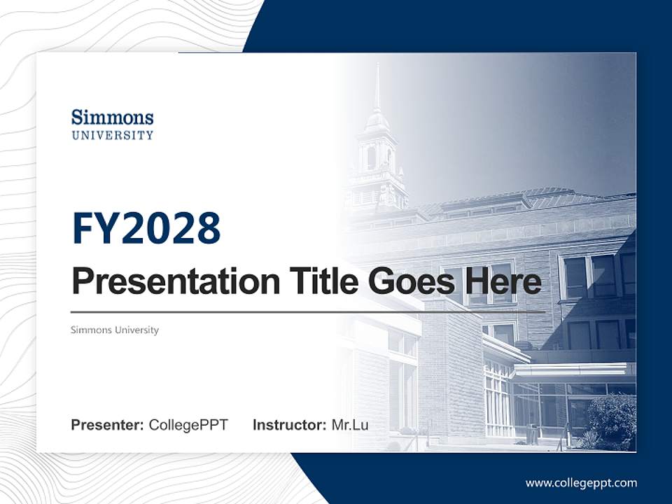 Simmons University Academic Presentation/Research Findings Report PPT Template4:3 ratio PPT effect preview image5