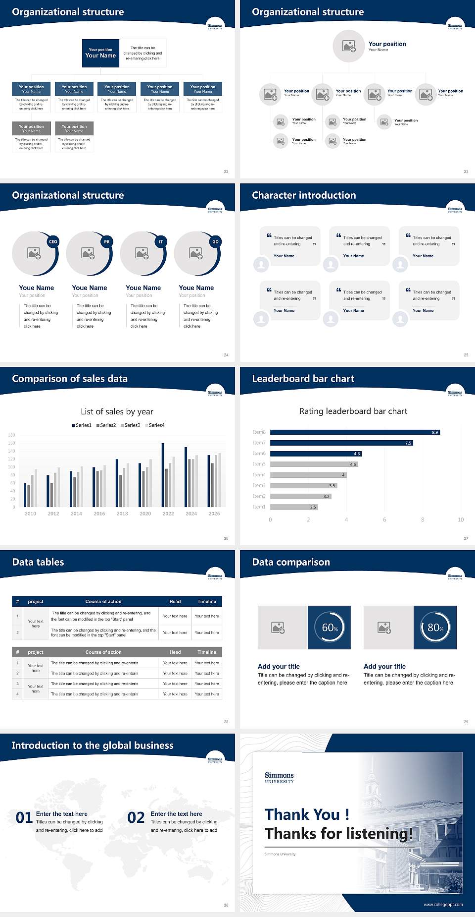 Simmons University Academic Presentation/Research Findings Report PPT Template4:3 ratio PPT effect preview image4