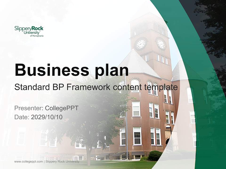 Slippery Rock University Competition/Entrepreneurship Contest PPT Template4:3 ratio PPT effect preview image9