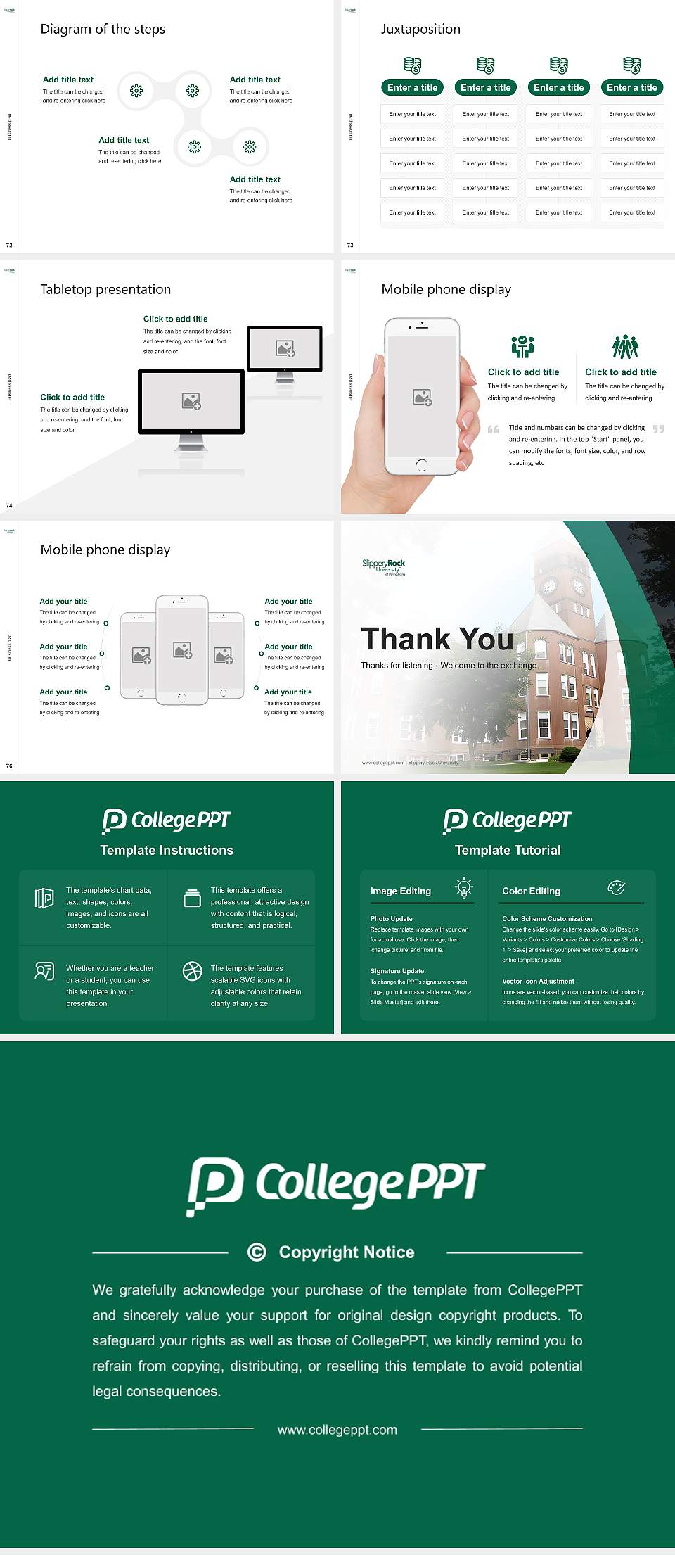 Slippery Rock University Competition/Entrepreneurship Contest PPT Template4:3 ratio PPT effect preview image9