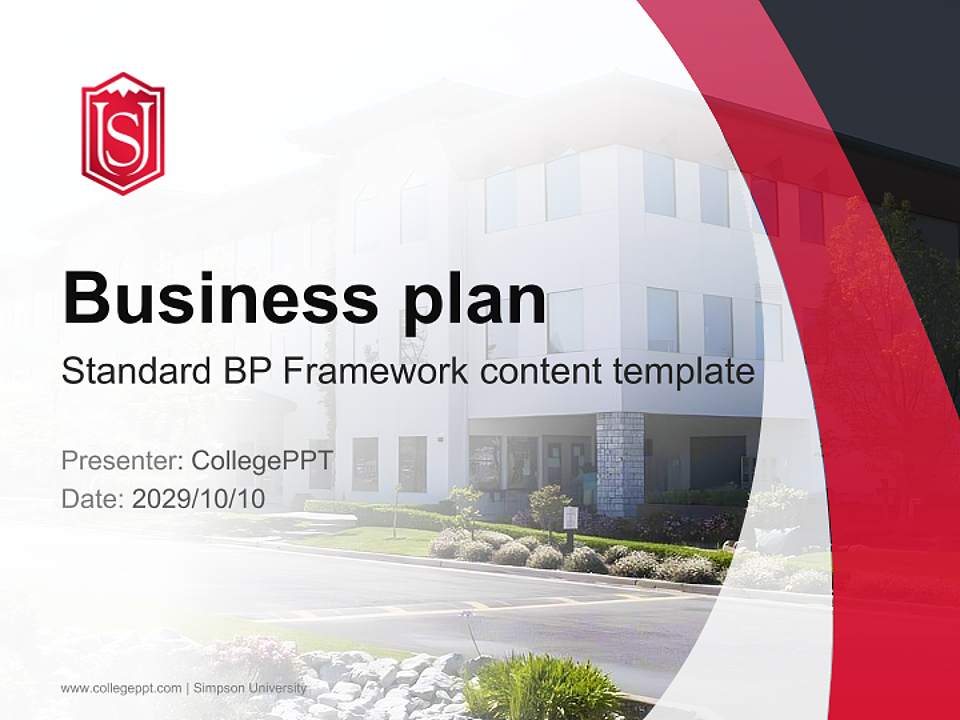 Simpson University Competition/Entrepreneurship Contest PPT Template4:3 ratio PPT effect preview image9