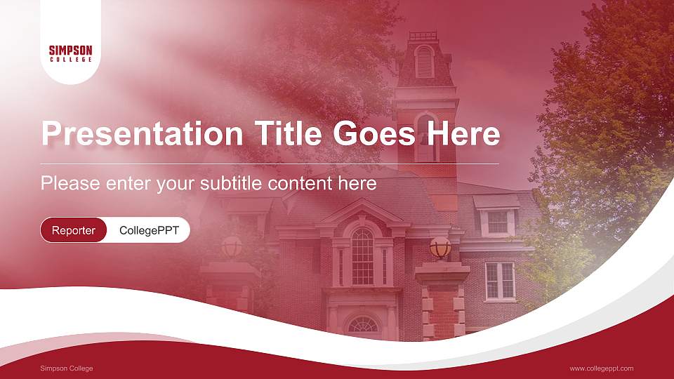 Simpson College Lecture Sharing and Networking Event PPT Template16:9 ratio PPT effect preview image