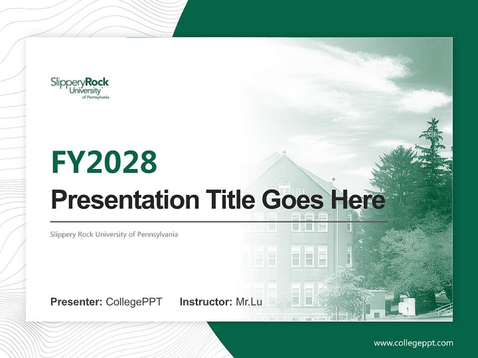 Slippery Rock University of Pennsylvania Academic Presentation/Research Findings Report PPT Template4:3 ratio PPT effect preview image5