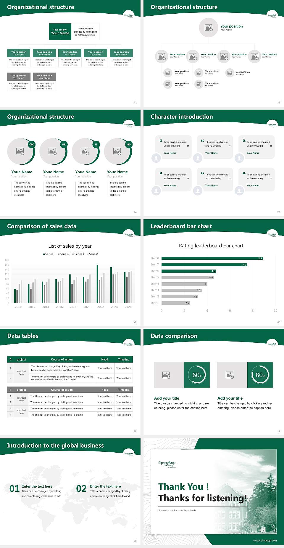 Slippery Rock University of Pennsylvania Academic Presentation/Research Findings Report PPT Template4:3 ratio PPT effect preview image4