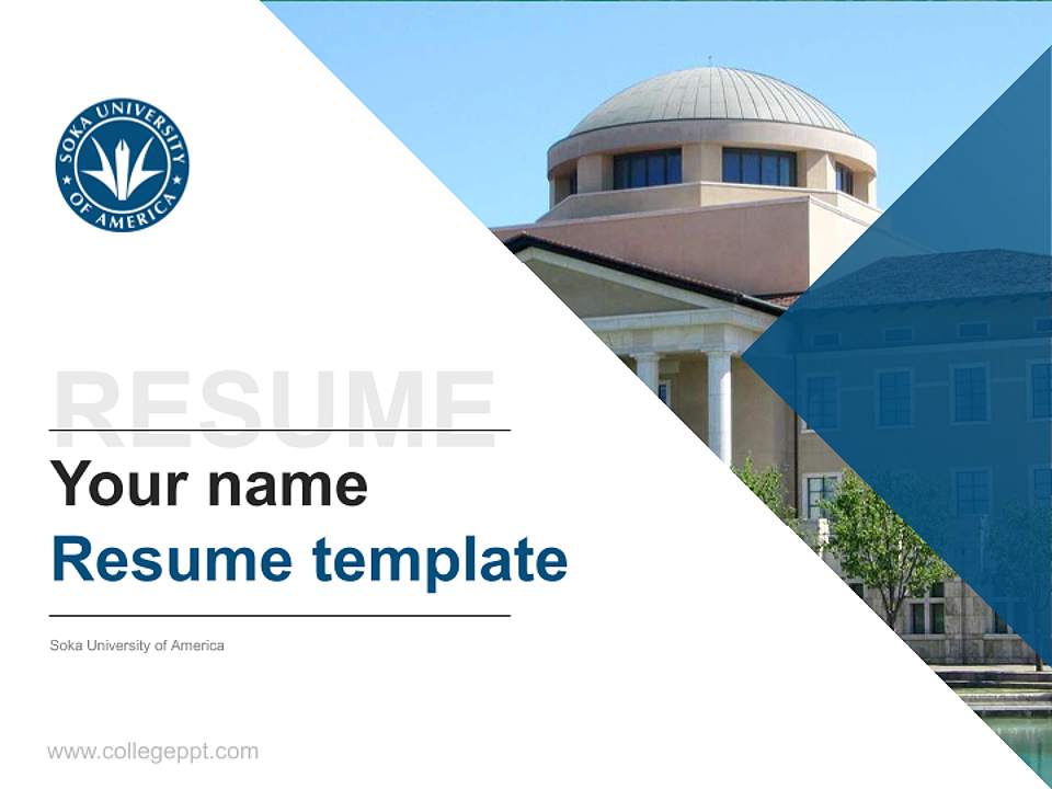 Soka University of America Resume PPT Template4:3 ratio PPT effect preview image5