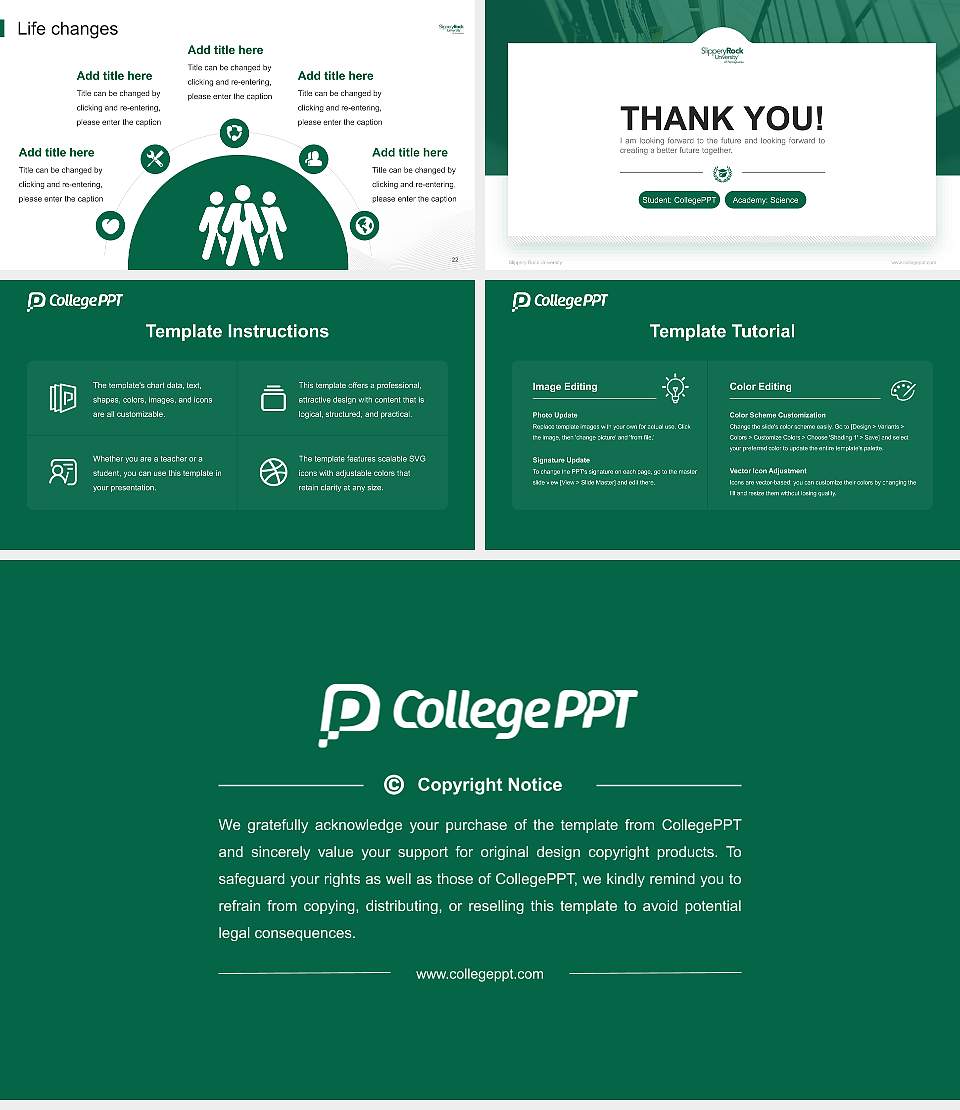 Slippery Rock University National Scholarship Defense PPT Template16:9 ratio PPT effect preview image4