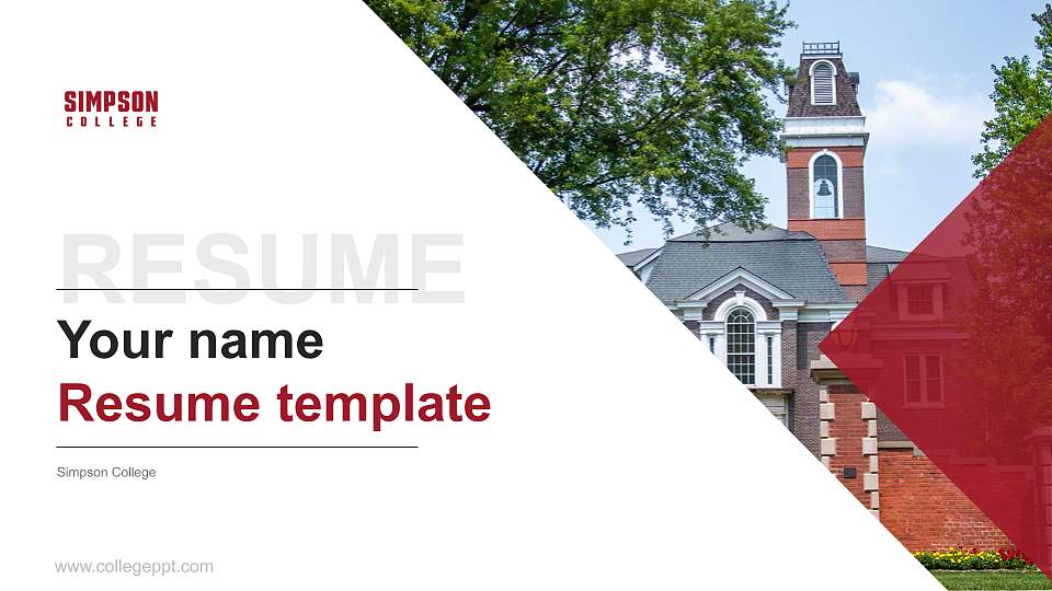 Simpson College Resume PPT Template16:9 ratio PPT effect preview image1