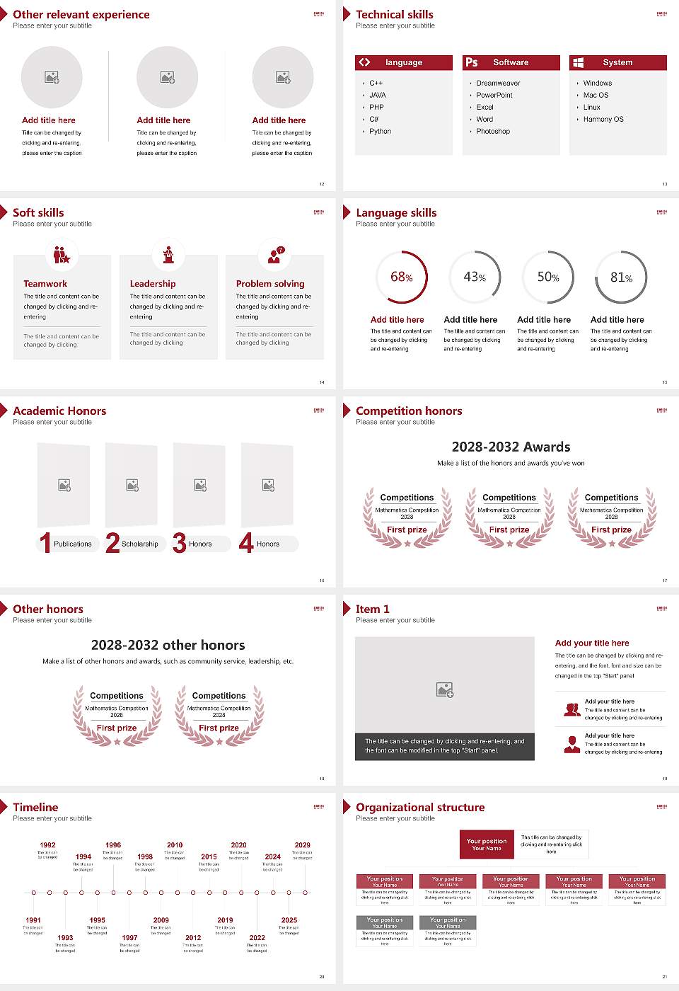 Simpson College Resume PPT Template16:9 ratio PPT effect preview image3