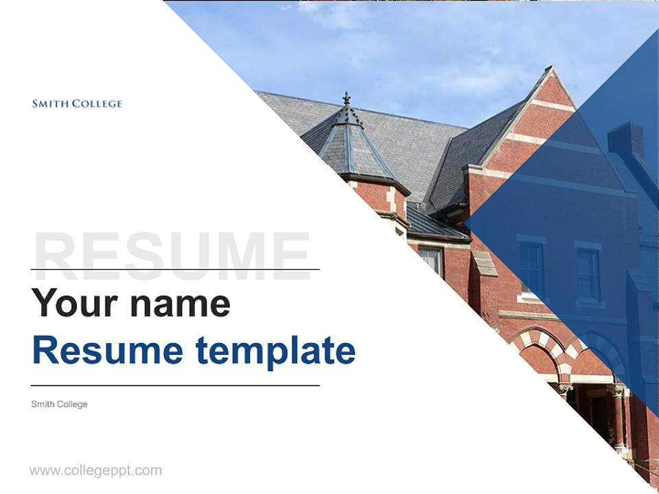 Smith College Resume PPT Template4:3 ratio PPT effect preview image5