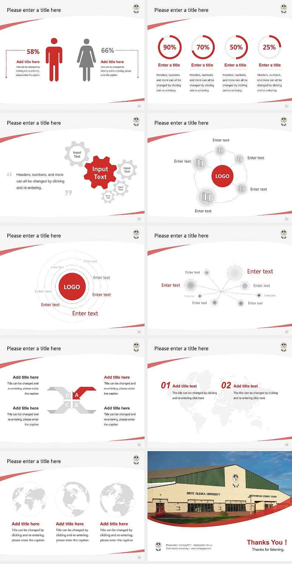 Sinte Gleska University Course/Courseware Creation PPT Template4:3 ratio PPT effect preview image4