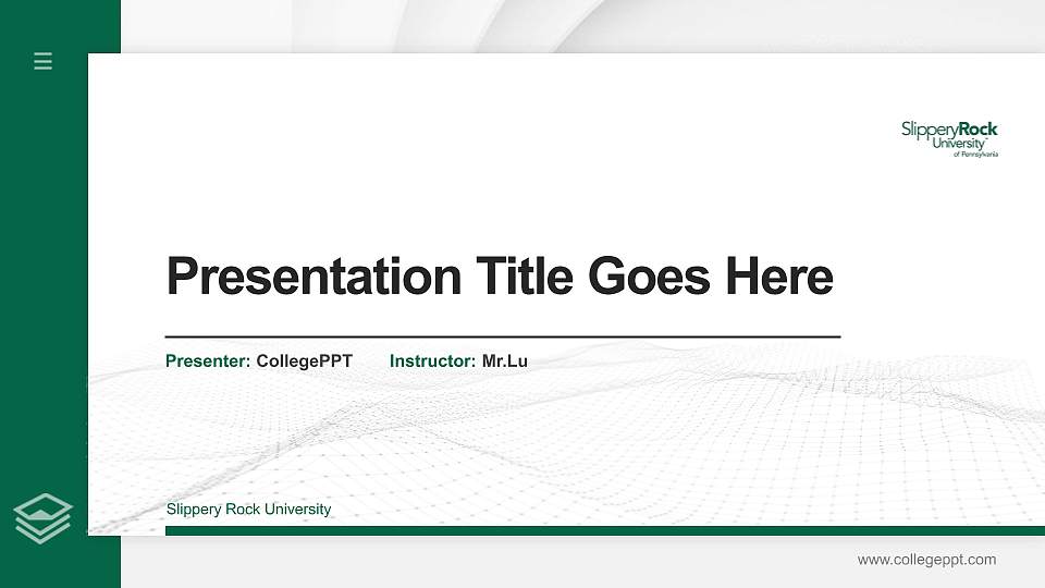 Slippery Rock University Thesis Proposal/Graduation Defense PPT Template16:9 ratio PPT effect preview image
