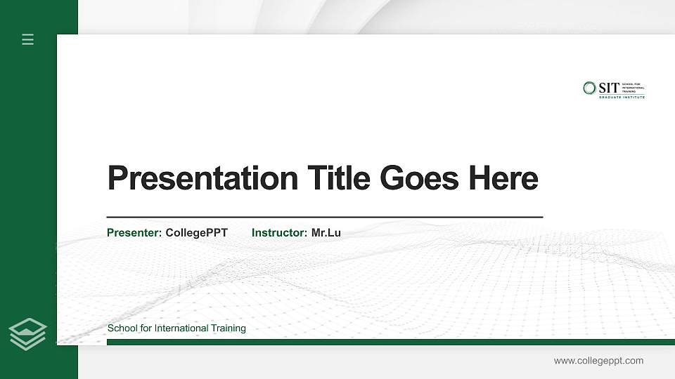 School for International Training Thesis Proposal/Graduation Defense PPT Template16:9 ratio PPT effect preview image