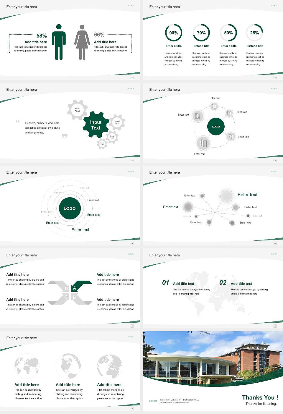 Skidmore College Course/Courseware Creation PPT Template16:9 ratio PPT effect preview image4
