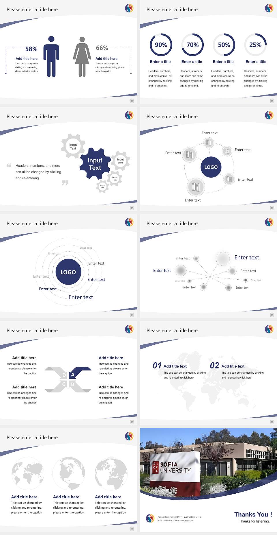 Sofia University Course/Courseware Creation PPT Template4:3 ratio PPT effect preview image4