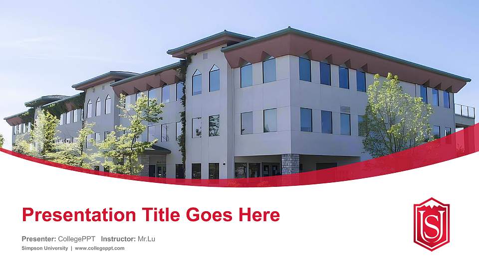 Simpson University Course/Courseware Creation PPT Template16:9 ratio PPT effect preview image