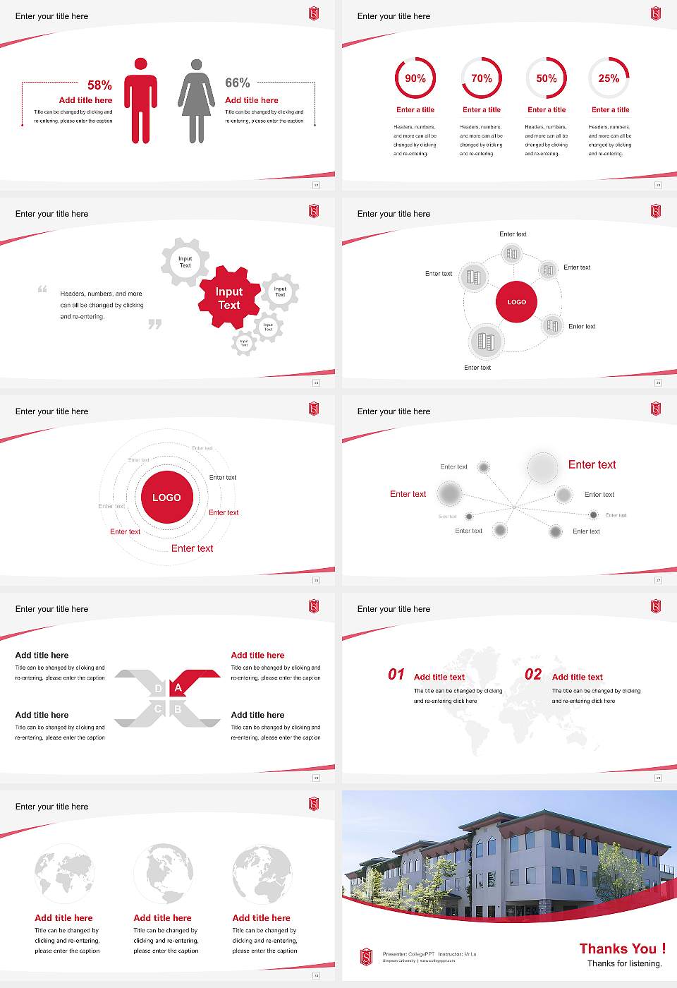Simpson University Course/Courseware Creation PPT Template16:9 ratio PPT effect preview image4