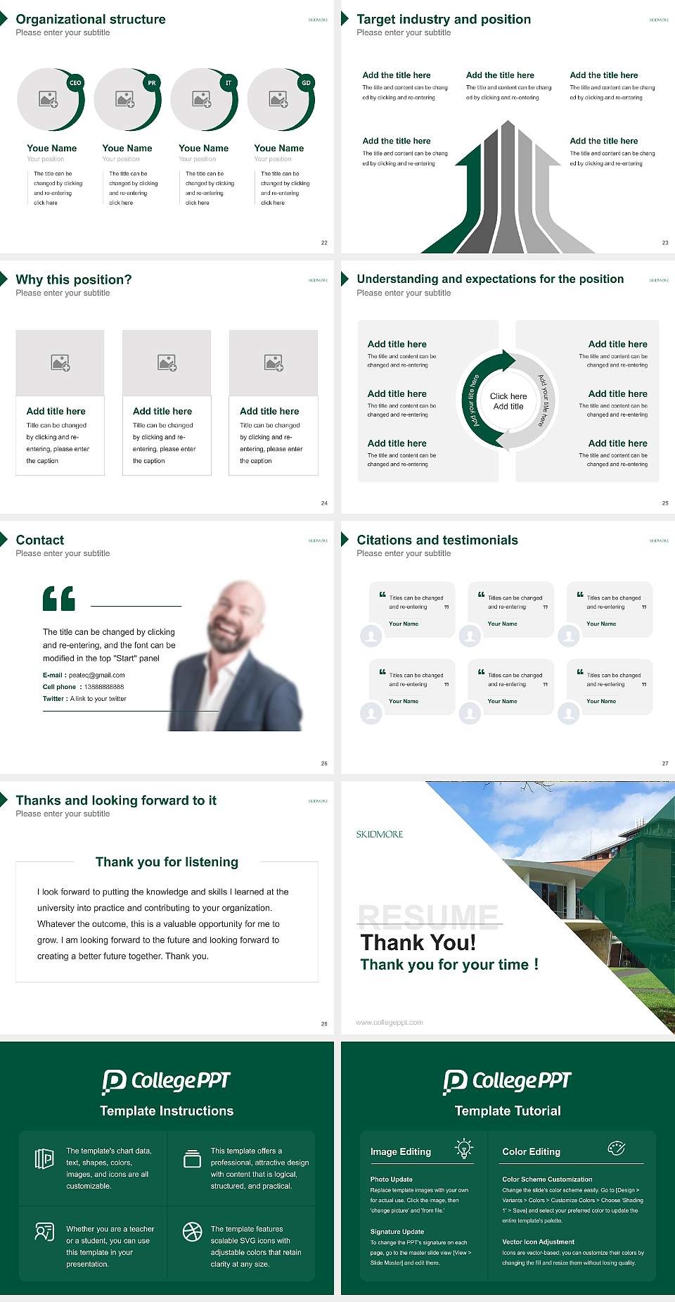 Skidmore College Resume PPT Template4:3 ratio PPT effect preview image4