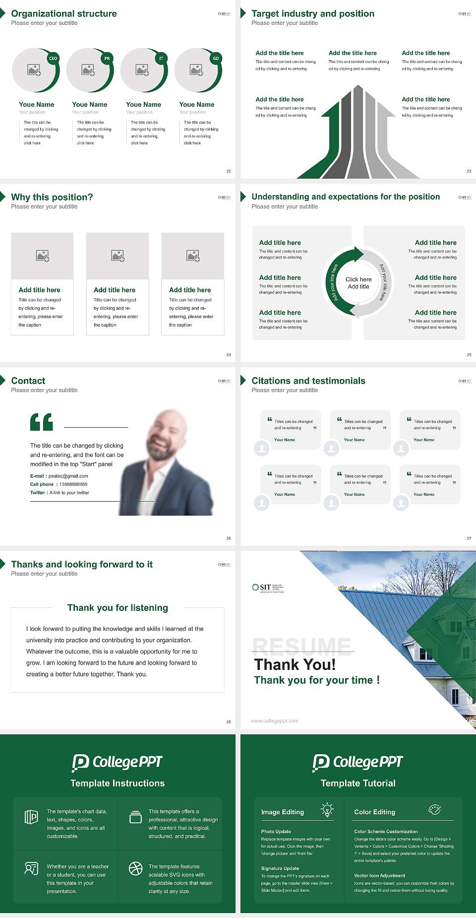 Sit Graduate Institute Resume PPT Template4:3 ratio PPT effect preview image4