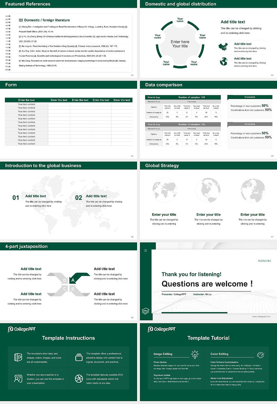 Skidmore College Thesis Proposal/Graduation Defense PPT Template16:9 ratio PPT effect preview image4