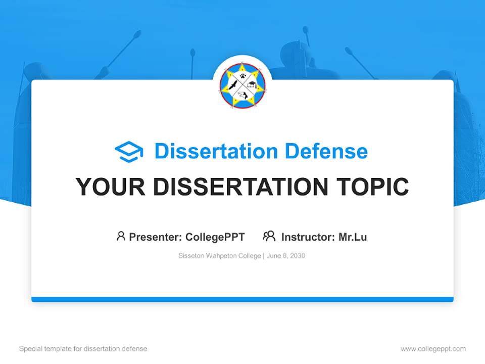 Sisseton Wahpeton College Graduation Thesis Defense PPT Template4:3 ratio PPT effect preview image7