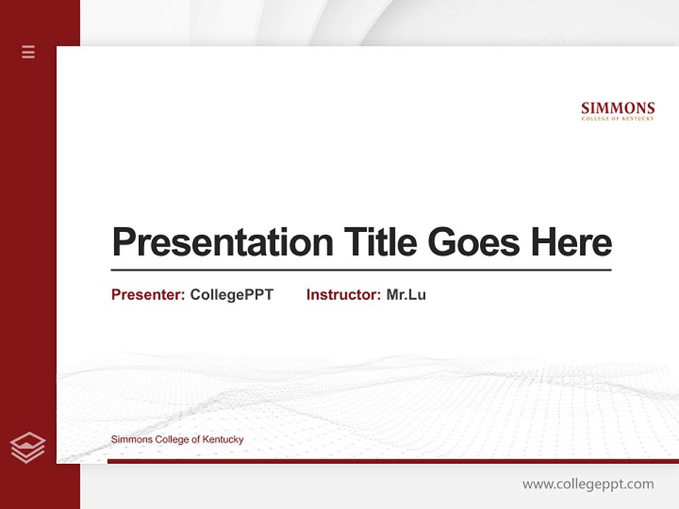 Simmons College of Kentucky Thesis Proposal/Graduation Defense PPT Template4:3 ratio PPT effect preview image5