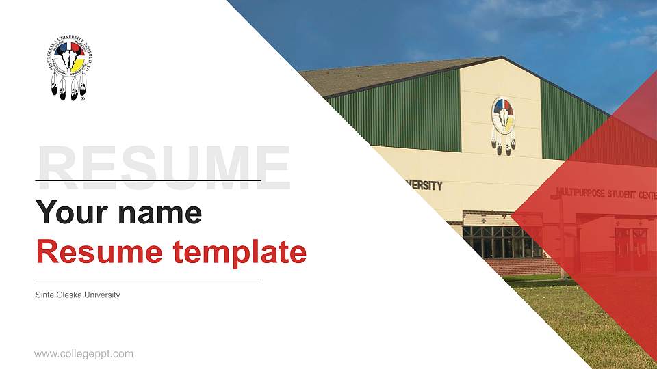 Sinte Gleska University Resume PPT Template16:9 ratio PPT effect preview image