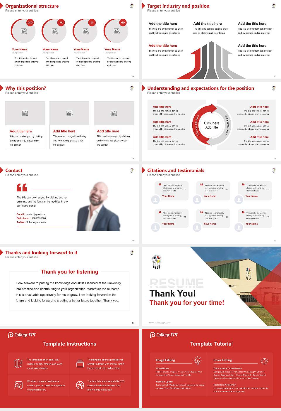 Sinte Gleska University Resume PPT Template16:9 ratio PPT effect preview image4