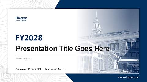Simmons University Academic Presentation/Research Findings Report PPT Template