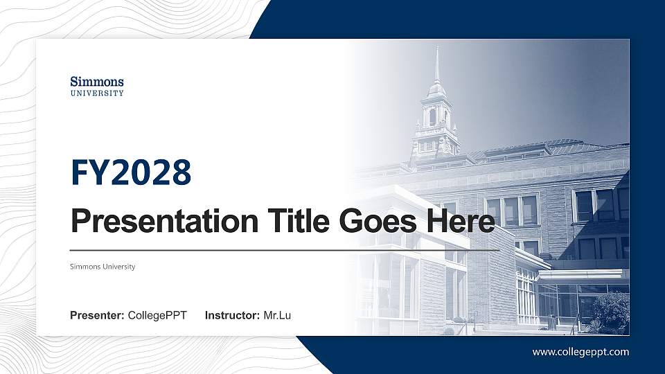 Simmons University Academic Presentation/Research Findings Report PPT Template16:9 ratio PPT effect preview image