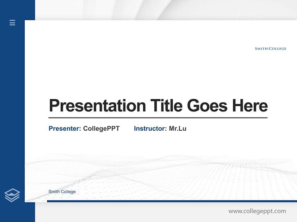 Smith College Thesis Proposal/Graduation Defense PPT Template4:3 ratio PPT effect preview image5