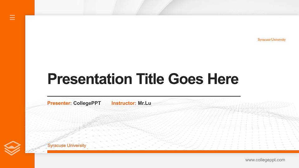 Syracuse University Thesis Proposal/Graduation Defense PPT Template16:9 ratio PPT effect preview image