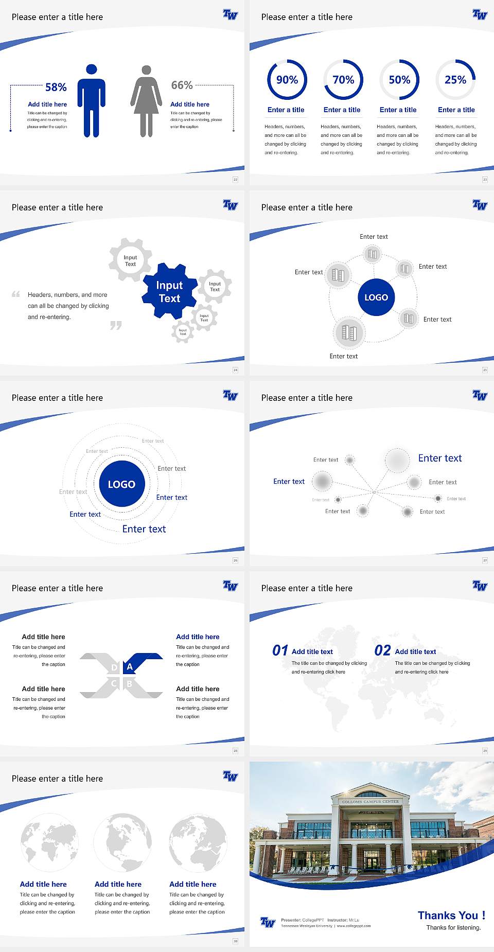 Tennessee Wesleyan University Course/Courseware Creation PPT Template4:3 ratio PPT effect preview image4