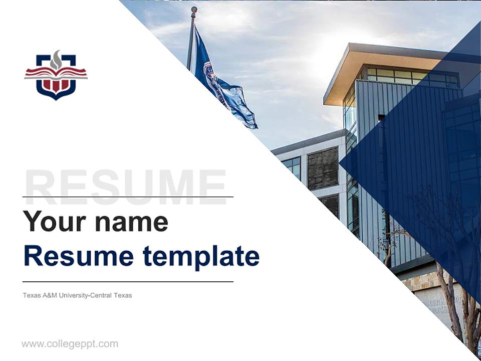 Texas A&M University-Central Texas Resume PPT Template4:3 ratio PPT effect preview image5