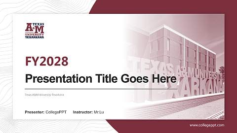 Texas A&M University-Texarkana Academic Presentation/Research Findings Report PPT Template