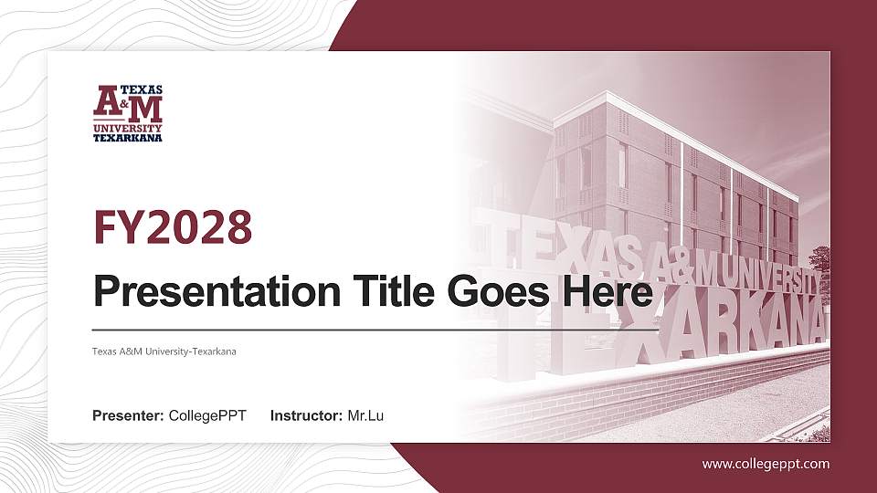 Texas A&M University-Texarkana Academic Presentation/Research Findings Report PPT Template16:9 ratio PPT effect preview image