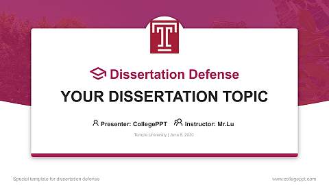 Temple University Graduation Thesis Defense PPT Template